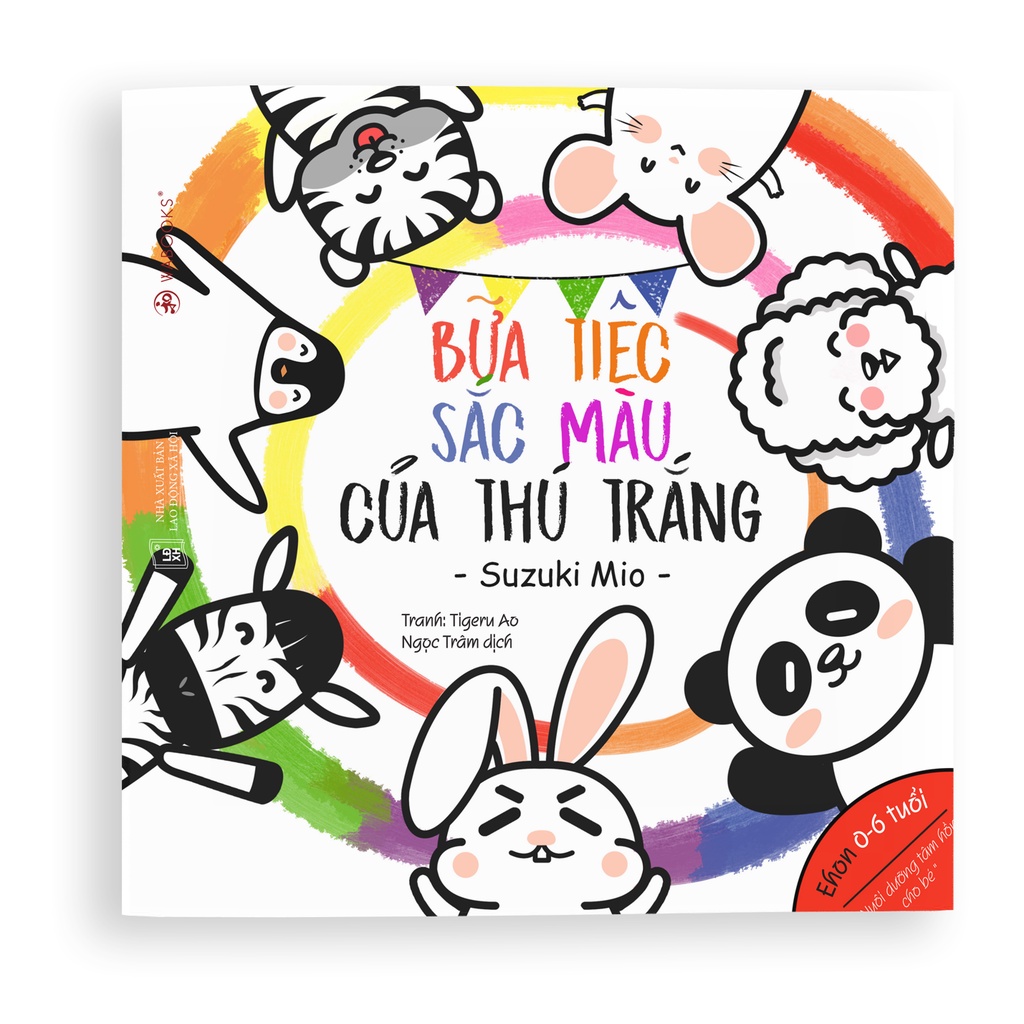 Sách Bữa tiệc sắc màu của thú trắng Ehon dành cho trẻ tứ 0 6 tuổi