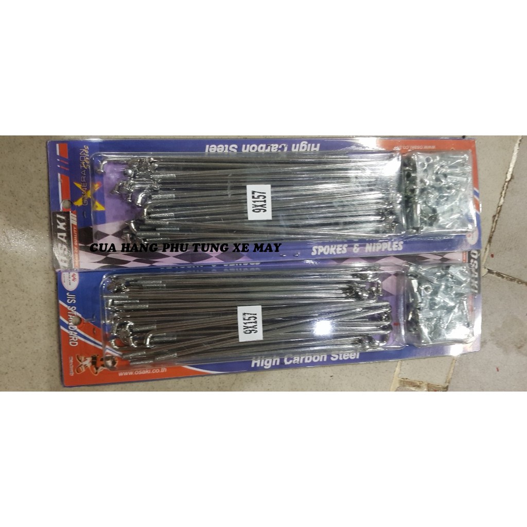 Bộ căm Osaki trắng chân trắng - 2 bánh