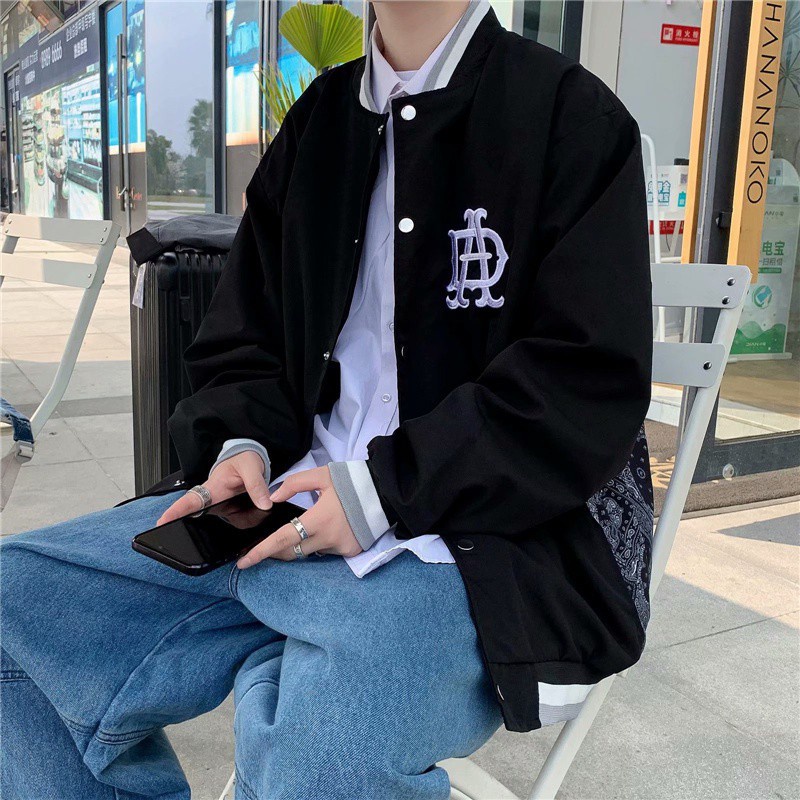 Áo Khoác Bóng Chày Thêu Chữ Thời Trang Cho Nam