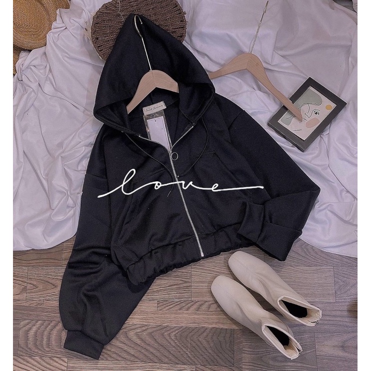 [Mã SKAMFSW175 giảm 10K đơn 50K] Khoác nỉ ngoại Tay phồng Croptop(10)