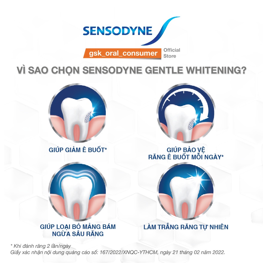 Kem đánh răng Sensodyne Gentle Whitening 160G