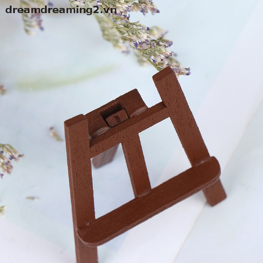 Giá vẽ gỗ mini trang trí nhà búp bê xinh xắn