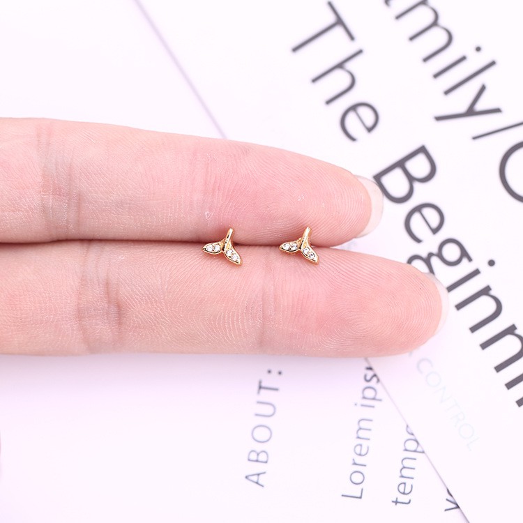 Bông Tai Mạ Vàng / Bạc Đính Đá zircon Tinh Tế Thời Trang Cho Nữ