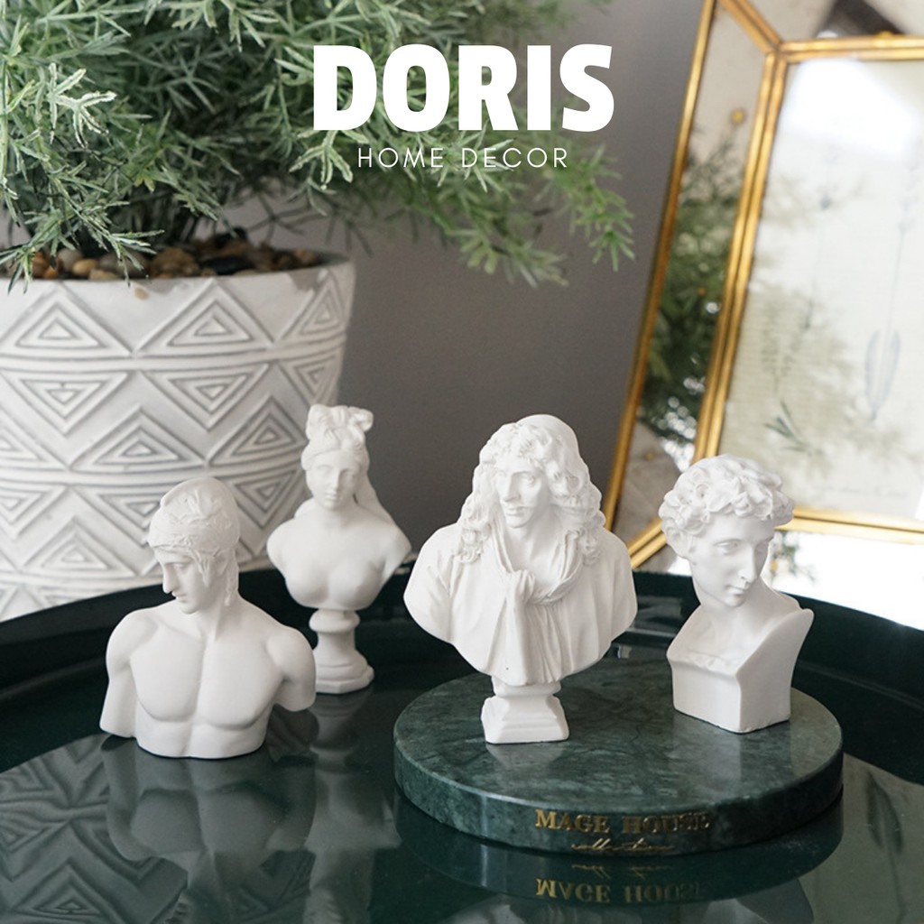 Tượng mini hình người phong cách Bắc Âu, thần thoại Hi Lạp decor bàn làm việc - Doris.decor
