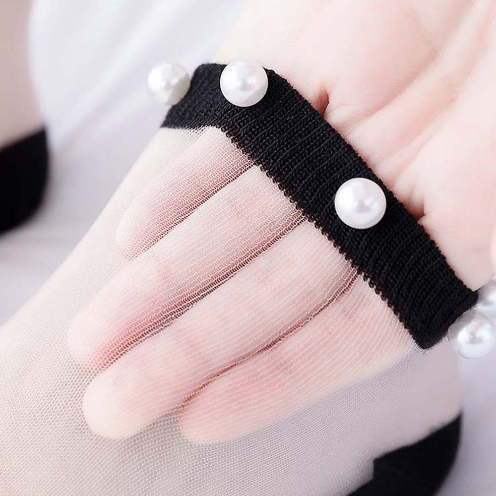 Vớ lưới đính ngọc trai dài tới cổ chân trong suốt siêu mỏng thoáng khí cho nữ USNOW