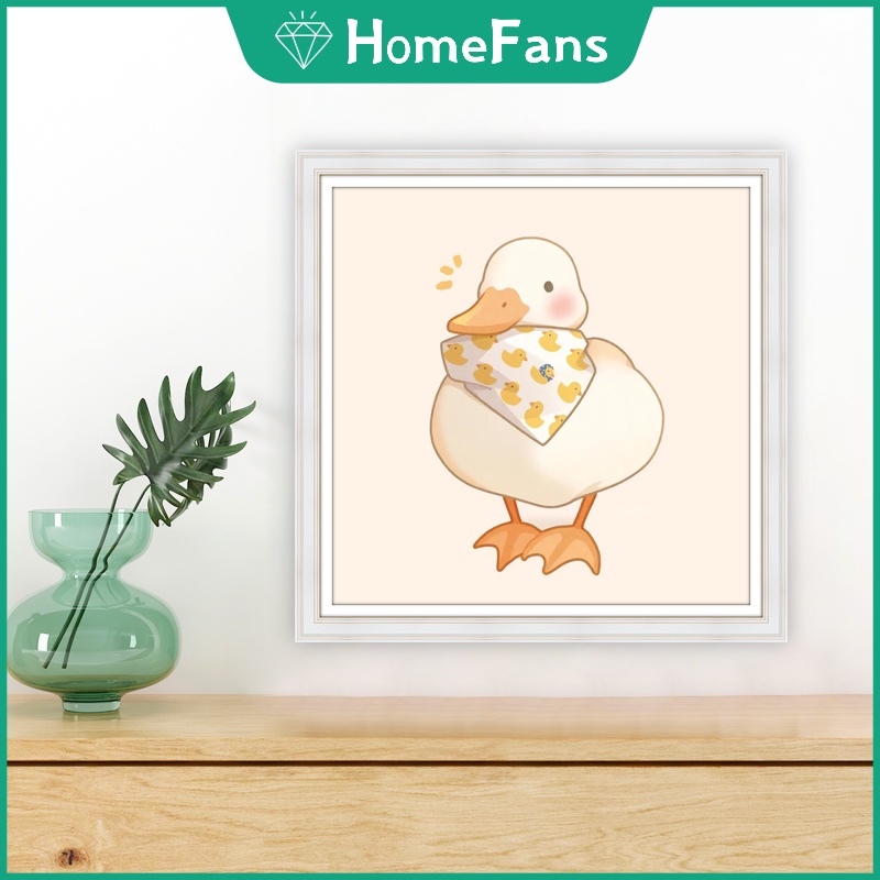 Bộ Tranh Đính Đá 5D Tự Làm Hình Vịt Con 30x30cm / 40x40cm / 50x50cm Trang Trí Nhà Cửa