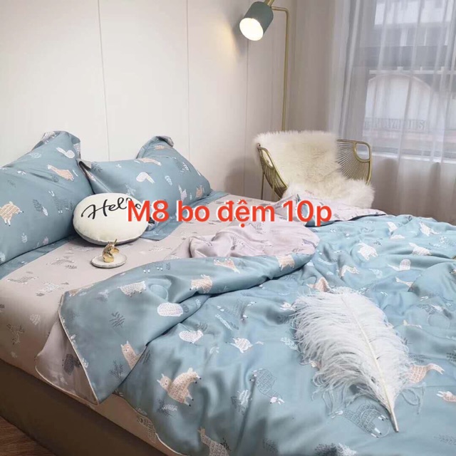 Set tencel chăn trần hè
