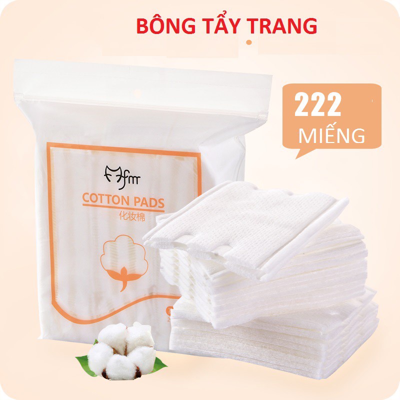 Bông tẩy trang Cotton Pads 222 miếng siêu tiện lợi 3 lớp