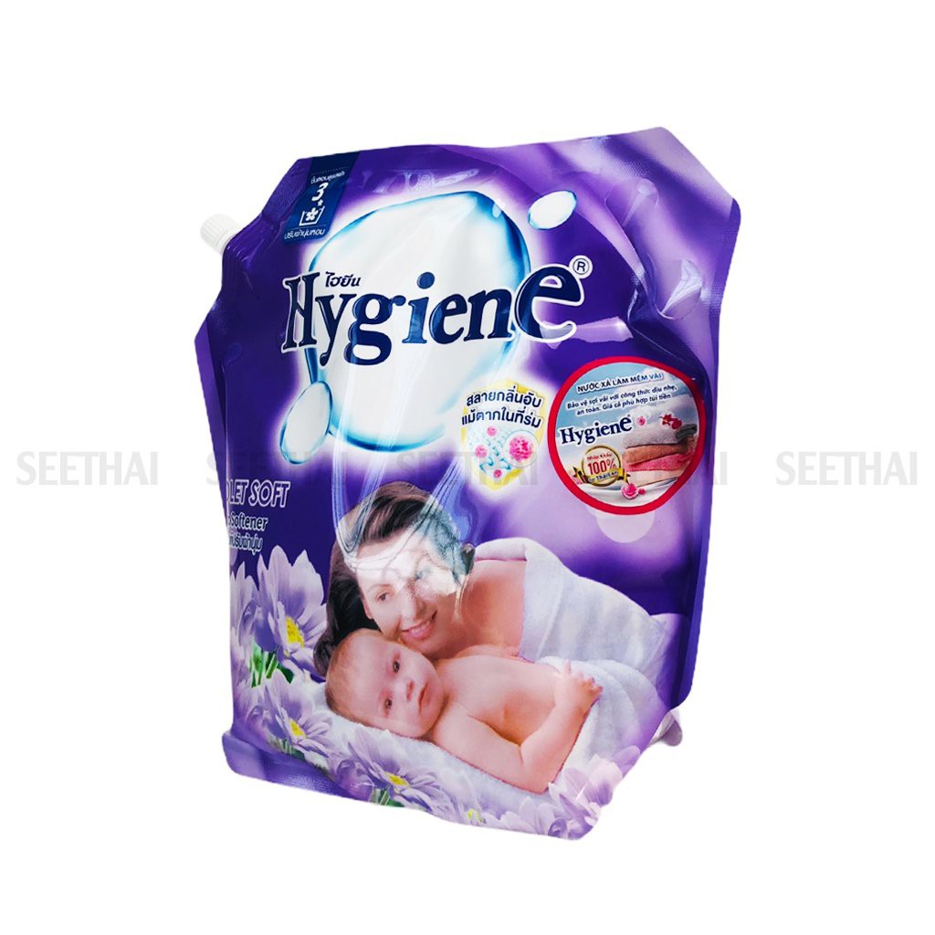Nước xả mềm vải hương hoa Violet HYGIENE Violet Soft Thái Lan 1800ml - túi tím - Fabric softener