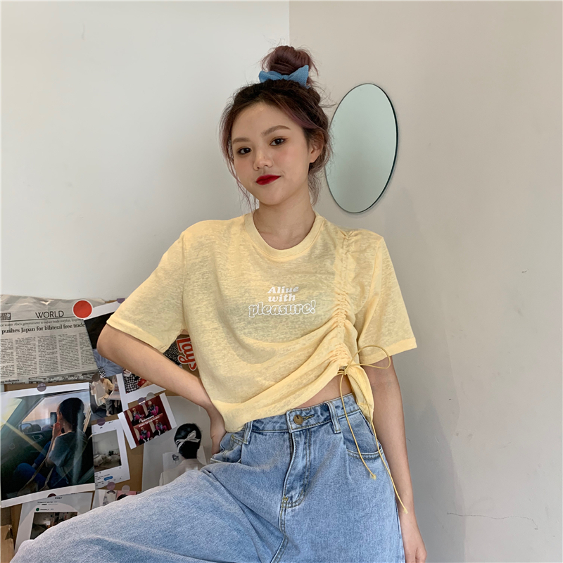 Áo Thun Lửng Ngắn Tay Màu Trơn Đơn Giản Cho Nữ 2021 | BigBuy360 - bigbuy360.vn