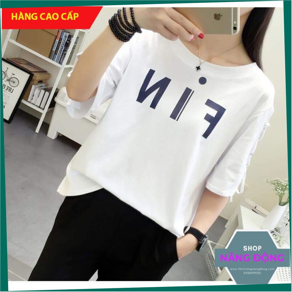 Áo Phông Nữ Đẹp 🛒FREESHIP️🛒 Áo thun nữ tay ngắn chất đẹp, thun cotton, mịn, mát, sành điệu in chữ FIN - Mã M22 | BigBuy360 - bigbuy360.vn