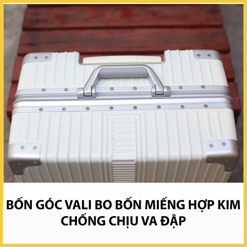 Vali khoá sập khung nhôm cao cấp góc vuông Size 24,26,29 tiêu chuẩn quốc tế