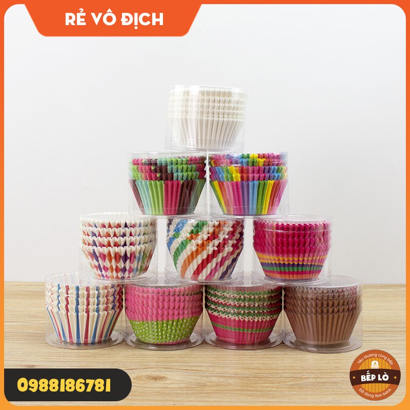 Cup giấy làm bánh Cupcake, Muffin 7cm cup giấy mềm - hộp 100 cái HÀNG MỚI VỀ