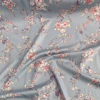 Sỉ lẻ cotton lụa Hàn quốc mẫu hoa nhí nền xanh mint (bán lẻ từ 5m)