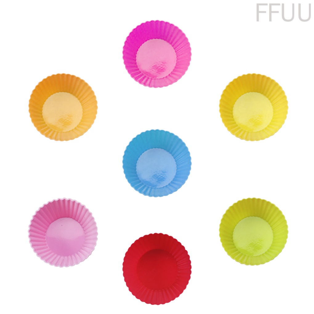Khuôn Làm Bánh Cupcake / Sô Cô La Hình Tròn Bằng Silicone Chống Dính Diy Màu Ngẫu Nhiên 86