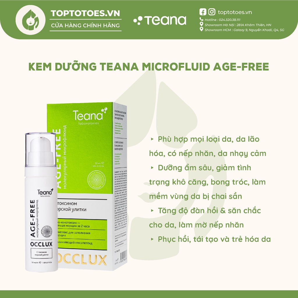 Kem dưỡng Teana Occlux Molecular Microfluid Age-Free chống lão hóa 50ml