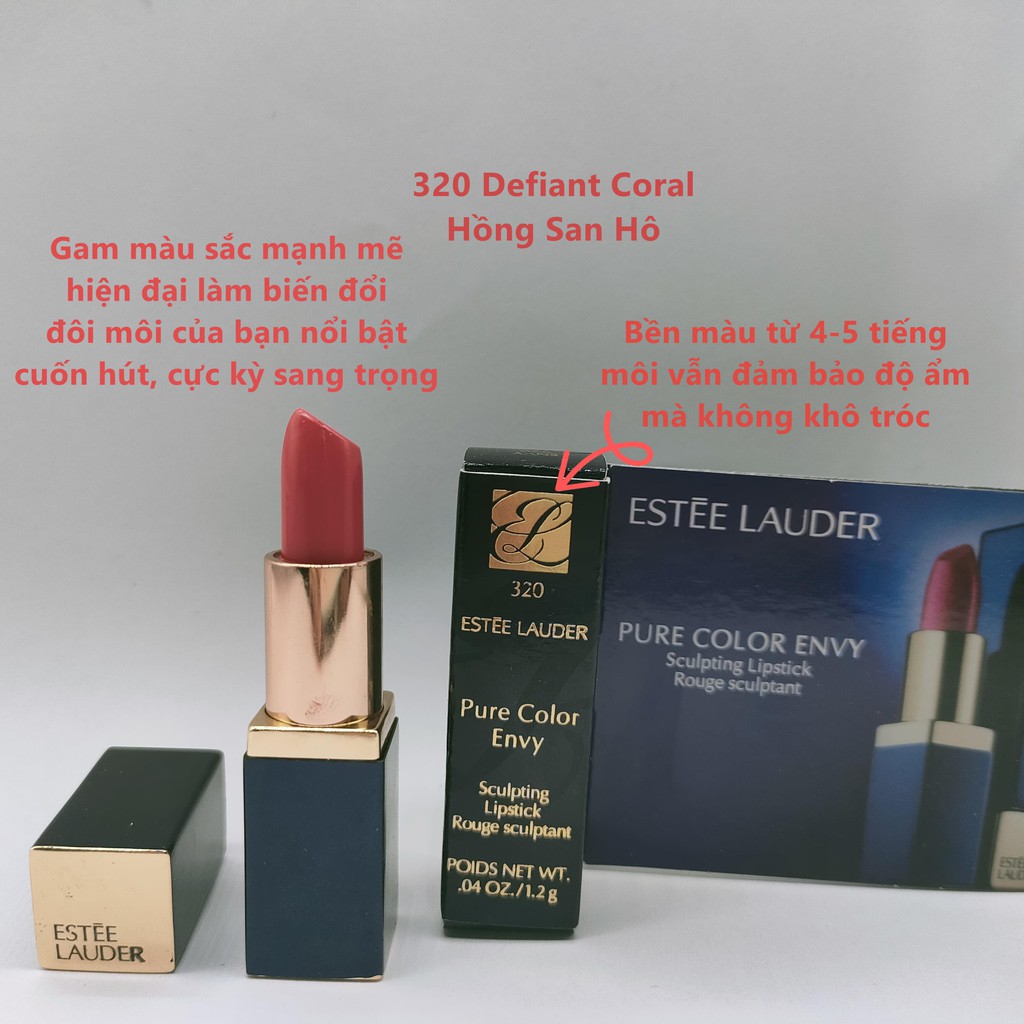 Son lì pha dưỡng Estee Lauder Pure Color Envy Sculpting Lipstick minisize 1.2g căng mọng gợi cảm
