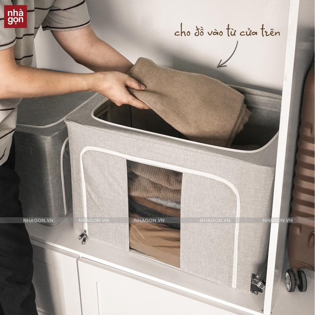 TẶNG 1 GIỎ VẢI - Túi vải đựng chăn màn quần áo NHÀ GỌN túi vải đựng đồ đa năng hộp vải đựng đồ -VNXK
