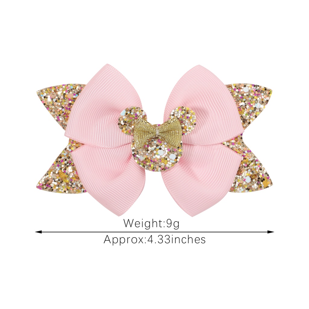 Kẹp tóc KIDSBOWS hình nơ bằng kim loại hình chuột Mickey hoạt hình dễ thương cho bé gái