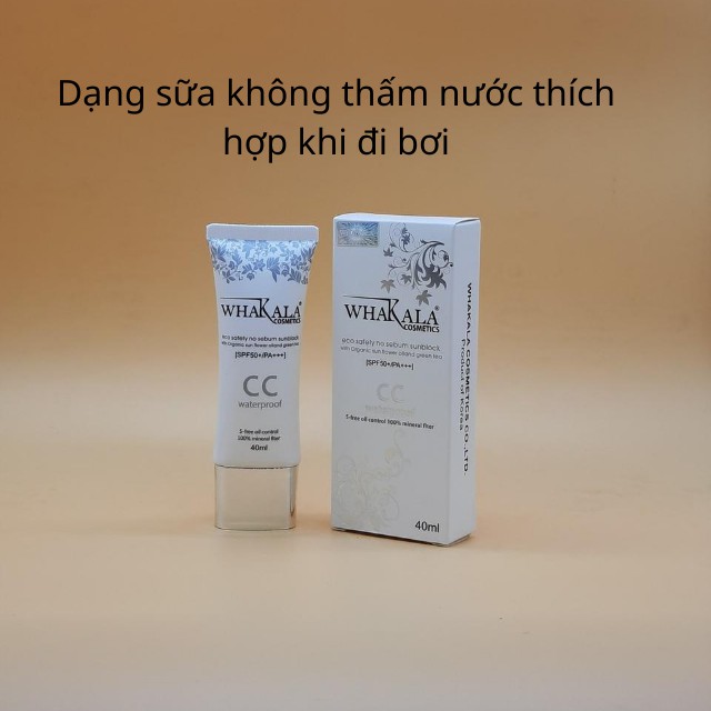 [TRỢ GIÁ SP MỚI] Kem Chống Nắng Hàn Quốc CC Whakala Dưỡng Da Kiêm Làm Kem Lót Siêu Tự Nhiên 40ml