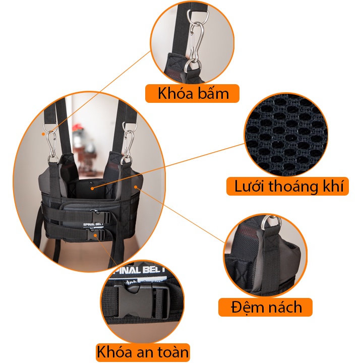 Đai Kéo Giãn Cột Sống Treo Xà Đơn Spinal Belt Hỗ Trợ Thoái Hóa Thoát Vị Đĩa Đệm