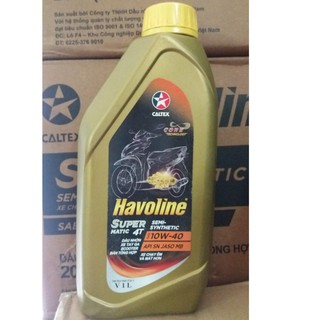 Nhớt xe tay ga 1L Caltex Havoline Supermatic 10W40 SEMI (bán tổng hợp)