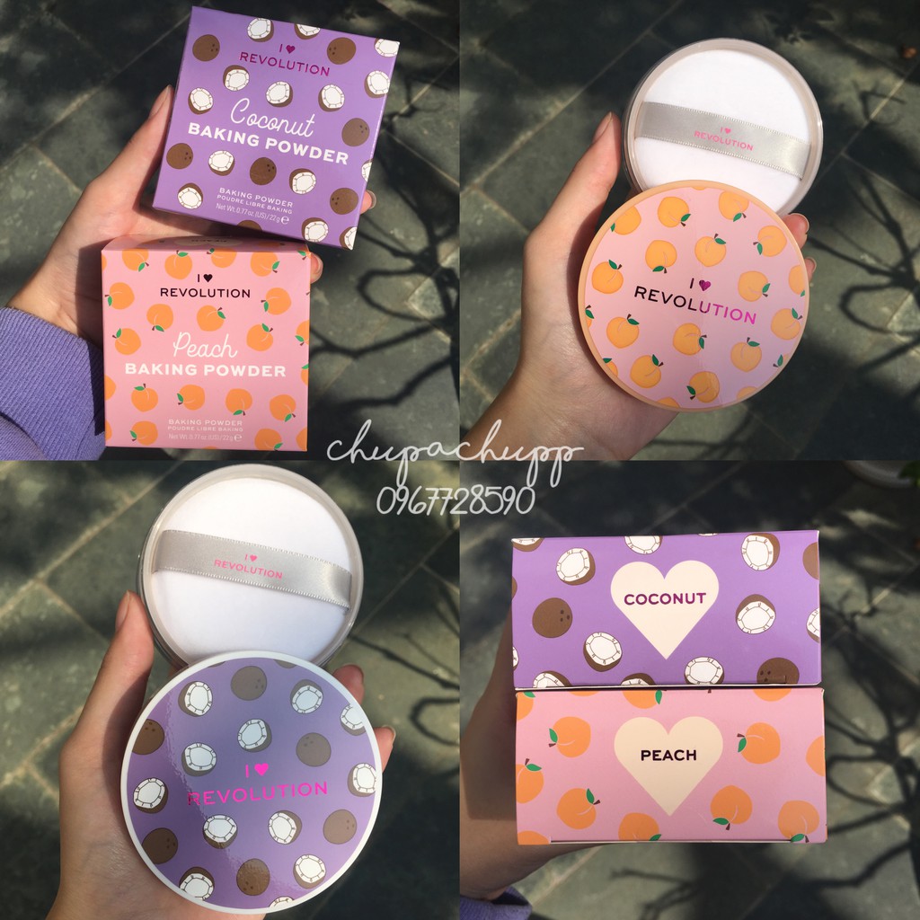 Phấn phủ trái cây Revolution Baking Powder Coconut và Peach