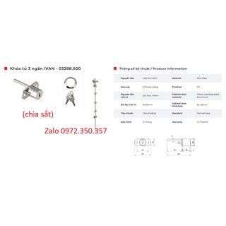 Khóa tủ 3 ngăn IVAN 03288