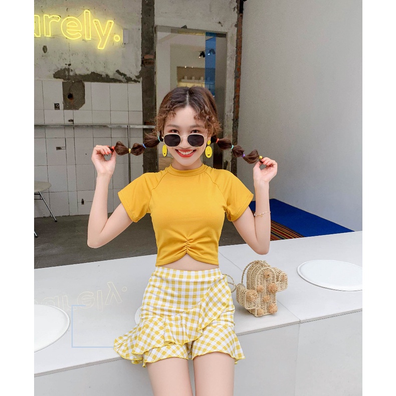Đồ bơi nữ học sinh, set bikini 2 mảnh kín đáo quần váy, kiểu dáng nữ sinh phom nhỏ, màu sắc trẻ trung