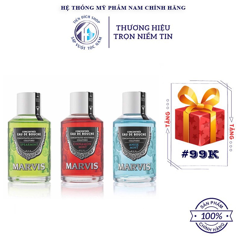 Nước súc miệng Marvis (đủ 3 Mùi) 120ml chính hãng từ Ý
