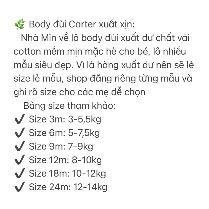 Body đùi cho bé gái xuất xịn - 3M, 6M, 12M