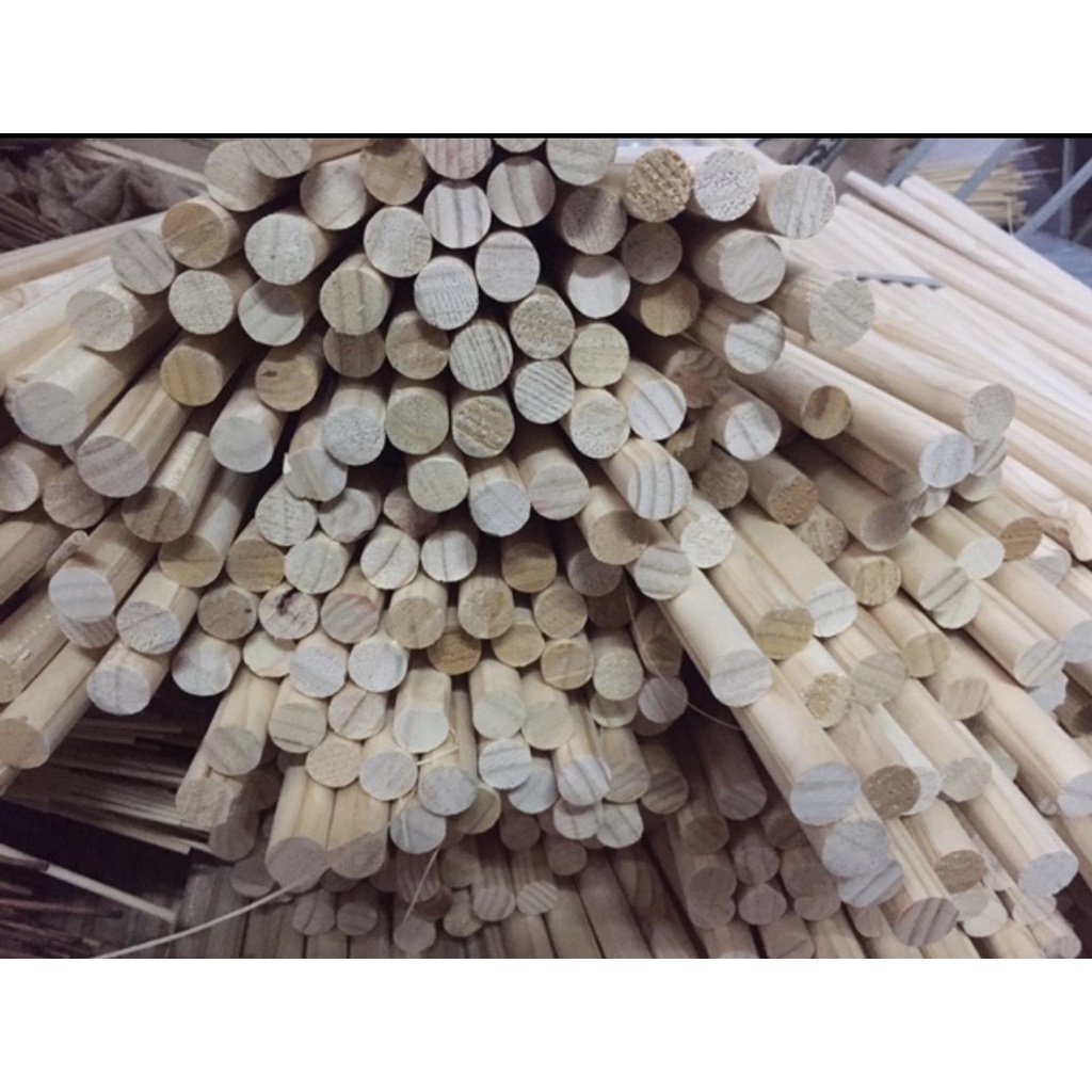 Thanh Gỗ Tròn Dài 40cm phi 8li,10li,12li,14li,15li Làm Mô Hình Handmade , Decor Nhà Cửa