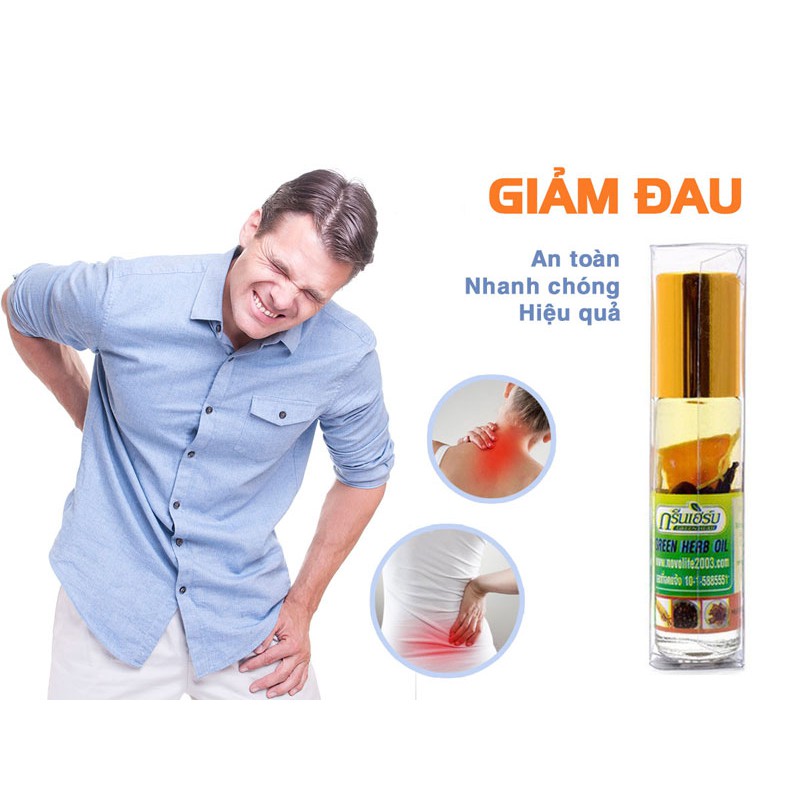 [Rẻ vô địch] Dầu Gió Thảo Dược Sâm Thái Lan Chính Hãng Green Herb Oil 8cc