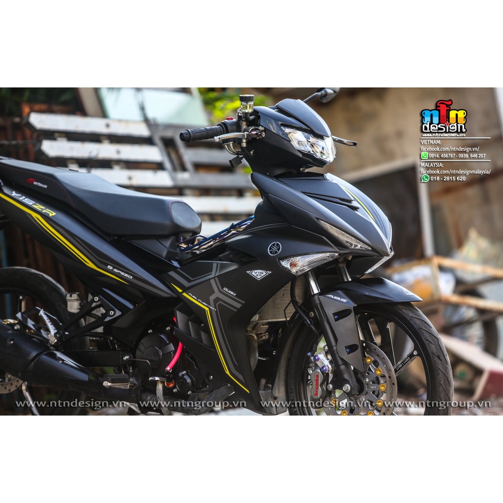 Tem Rời Dán Xe Exciter 150 Mẫu Chỉ Chữ Y15ZR Vàng Đen Xám Cực Chất, Hàng 3 Lớp Chất Lượng Cao
