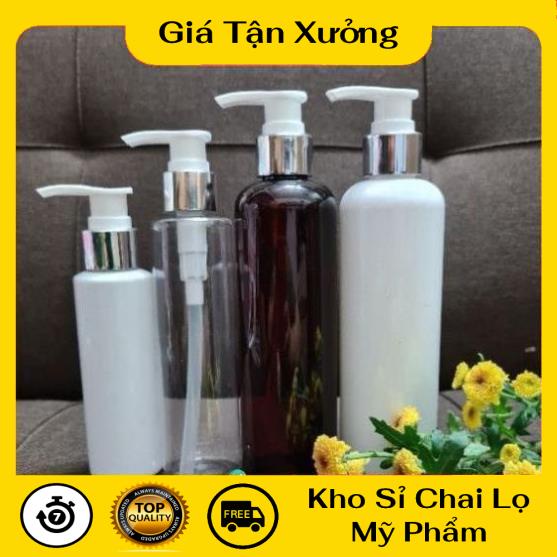 Chai Chiết Mĩ Phẩm ❤ TRÙM SỈ ❤ Chai nhựa pet vòi nhấn sữa tắm Xi bạc,vàng 100ml 150ml 200ml 250ml chiết mỹ phẩm .