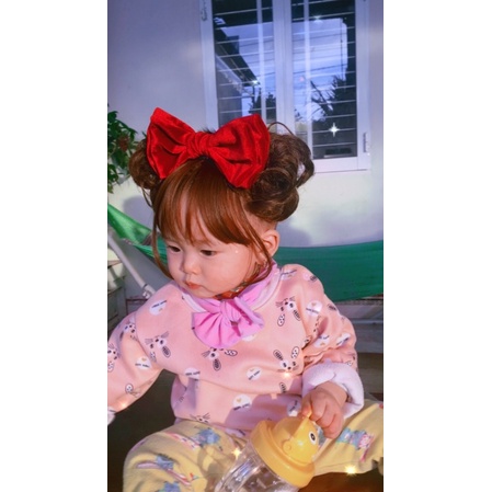 Tóc giả búi xoăn 2 bên siêu cưng cho bé