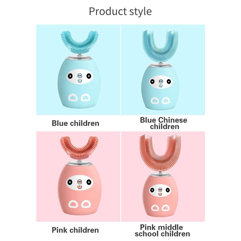 Bàn chải đánh răng điện hình chữ U chất liệu silicon cho bé