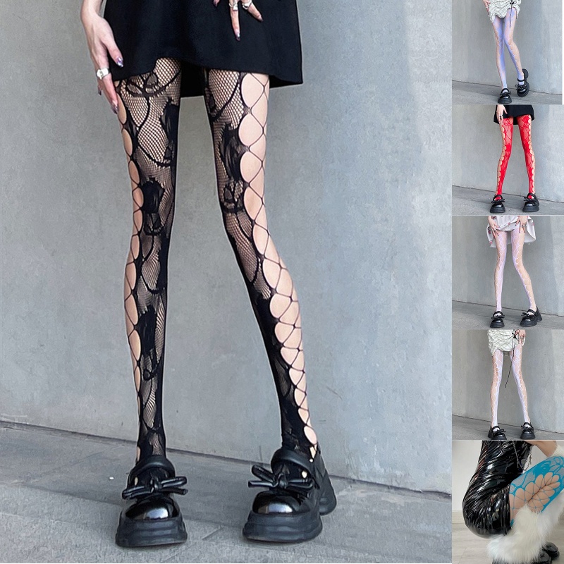 Quần Tất Lưới Xuyên Thấu Họa Tiết Hoa Hồng Gợi Cảm Cho Nữ Xixi