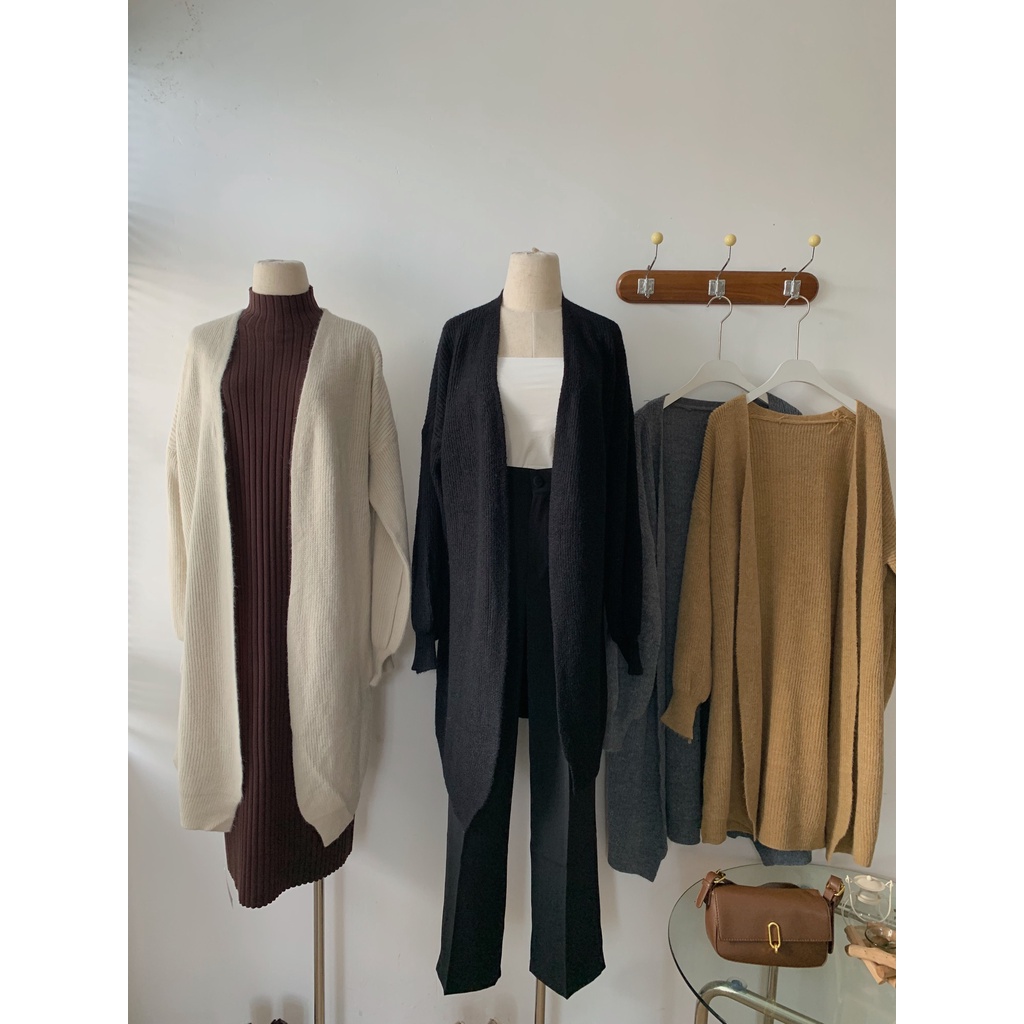 Áo len cardigan dáng dài ko khuy AL-9009, cardigan len nữ dáng dài oversize dáng rộng