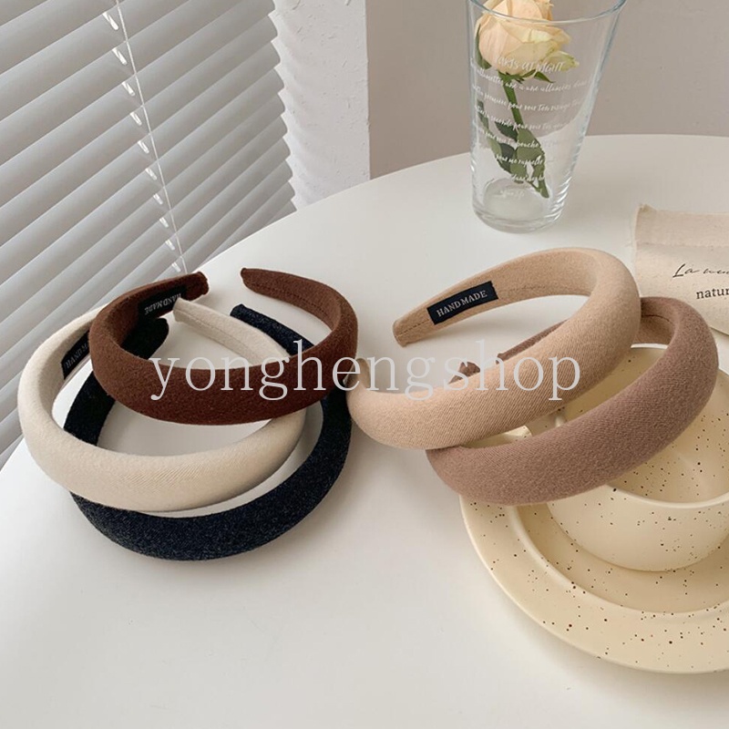 Băng Đô Cài Tóc Bằng Xốp Đệm Nhung Màu Kẹo Thời Trang Cho Nữ