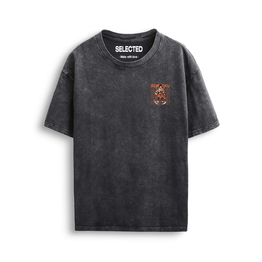 Áo thun tay lỡ nam nữ in hình Songoku , Vải Cotton Form Oversize - SELECTED.STORE