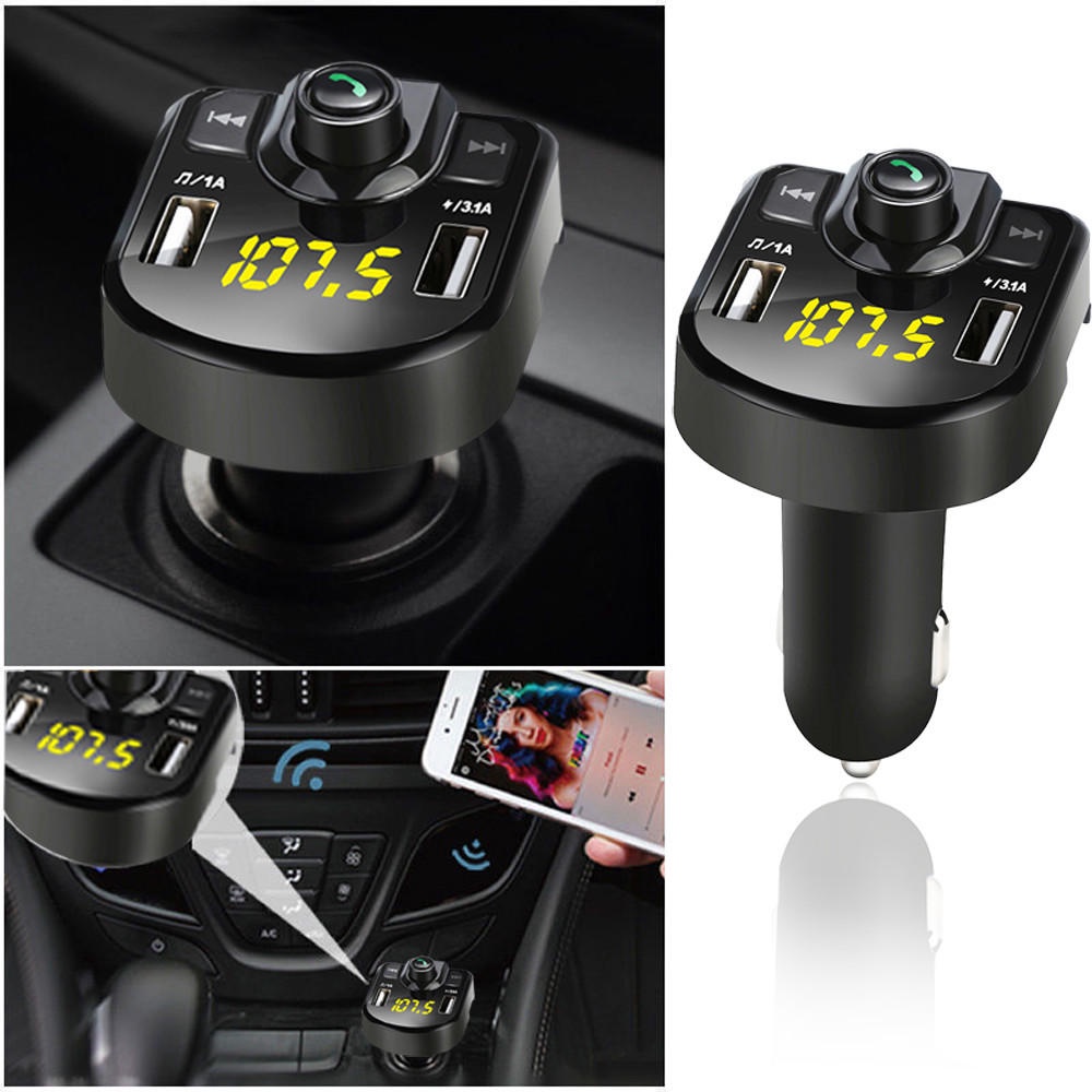 Megamall Bluetooth Car FM Transmitter Wireless Radio Adapter USB Charger Mp3 Player