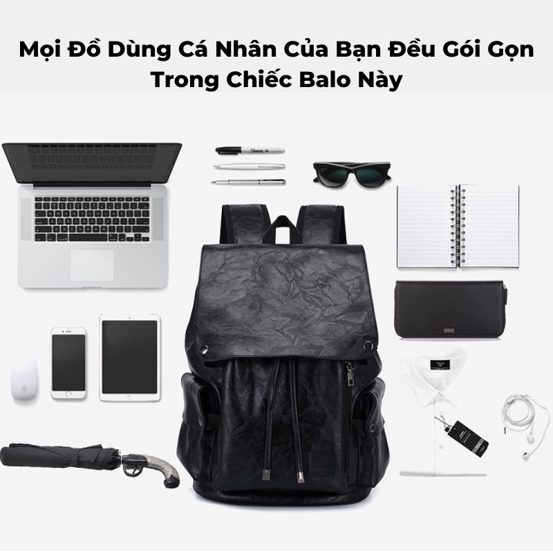 Balo da nam nữ thời trang Hàn Quốc Chất liệu chống thấm nước cao cấp balo đựng laptop 15.6inh