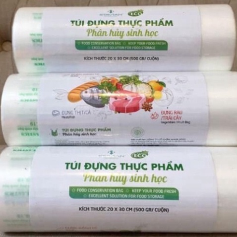 Cuộn 500G Túi Đựng Thực Phẩm Tự Hủy Sinh Học