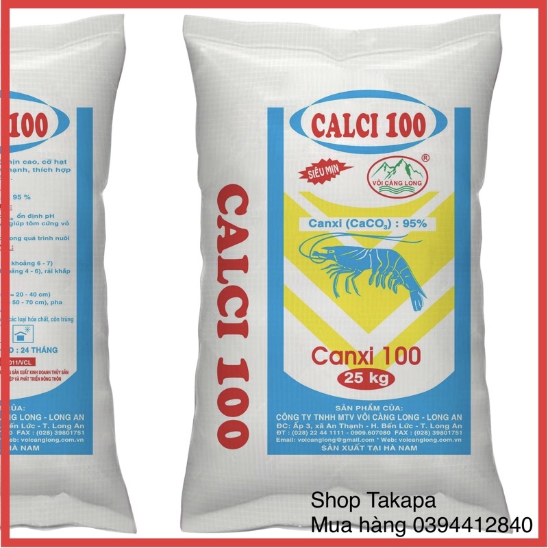 VÔI CALCI100 SIÊU MỊN - CANXI 100 TÚI 1KG