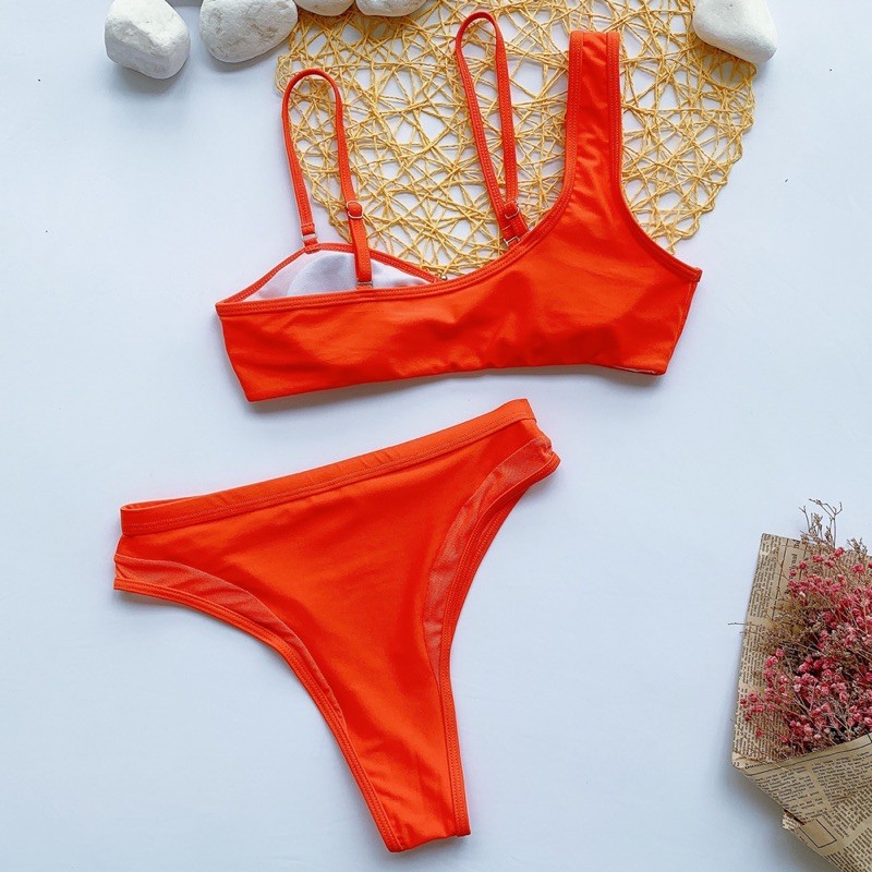 [BKN1127] &lt;ÂU&gt; SET BIKINI KHUY NGỰC VÀNG BEO/CAM (CẠP CAO)