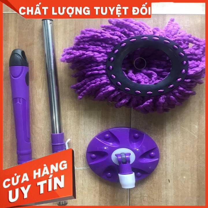 Bộ cán chổi lau nhà kèm bông lau xoay 360 tiện dụng, Bộ lau nhà san hô siêu sạch