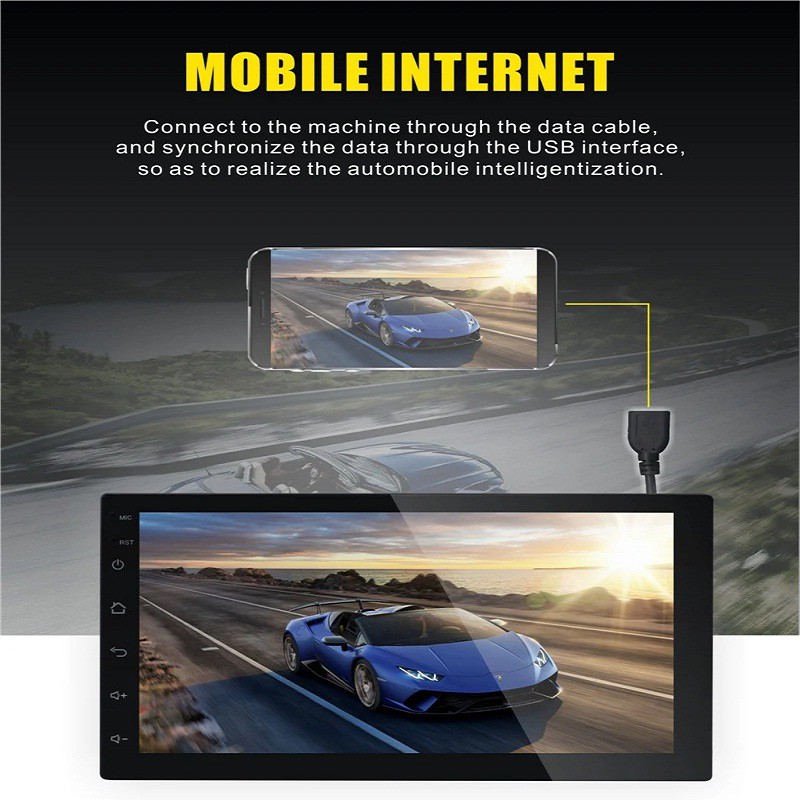 Màn Hình Cảm Ứng LCD 7 inch Hỗ Trợ Nghe Nhạc MP5 Bluetooth Wifi GPS Android 8.1 (Hỗ trợ Tiếng Việt)