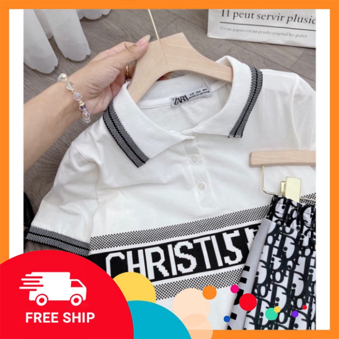 [XẢ KHO - FREESHIP] SET ÁO THUN D.O CỔ BẺ MIX CHÂN VÁY IN KÍN - Sỉ Ngọc