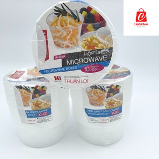 Hộp nhựa tròn 350ml kèm nắp + Hộp Microwave+ Sp0009+ Hộp đựng thức ăn+ Đồ dùng 1 lần